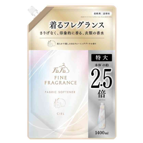 Кондиціонер-ополіскувач для білизни FaFa Fine Fragrance Ciel, змінний блок, 1400 мл